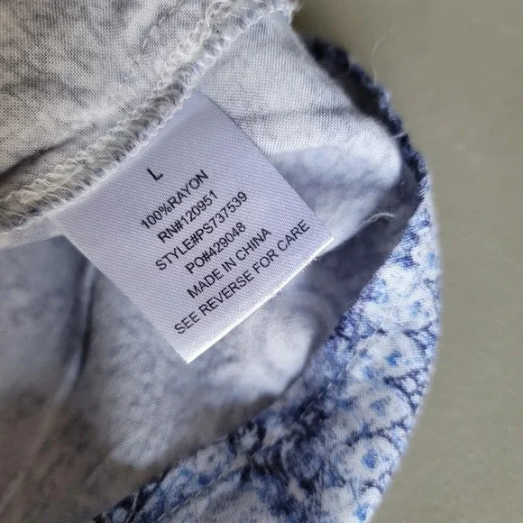 Pink Rose Juniors Ruffle Strappy Romper Pink Blue White Florals Rayon Sz L - Picture 8 of 12